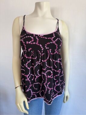 Vintage Y2K Angel Black & Pink Babydoll Tank M